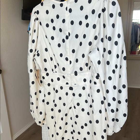 NEW O P T Elegant Polka Dot Long Sleeve Dress - Picture 5 of 5